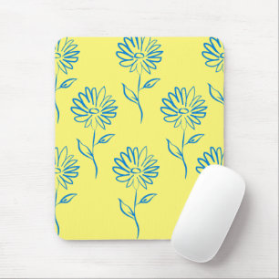 Blaues Sonnenblumenmuster Mousepad