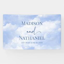Blaues Sparkle Wolken Dreamy Elegante Hochzeit Banner
