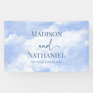 Blaues Sparkle Wolken Dreamy Elegante Hochzeit Banner