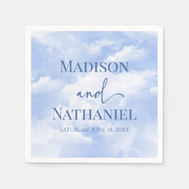 Blaues Sparkle Wolken Dreamy Elegante Hochzeit Serviette