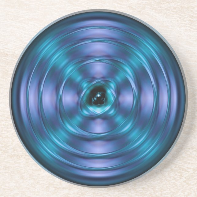 Blaues Spinnatom Getränkeuntersetzer (Vorne)