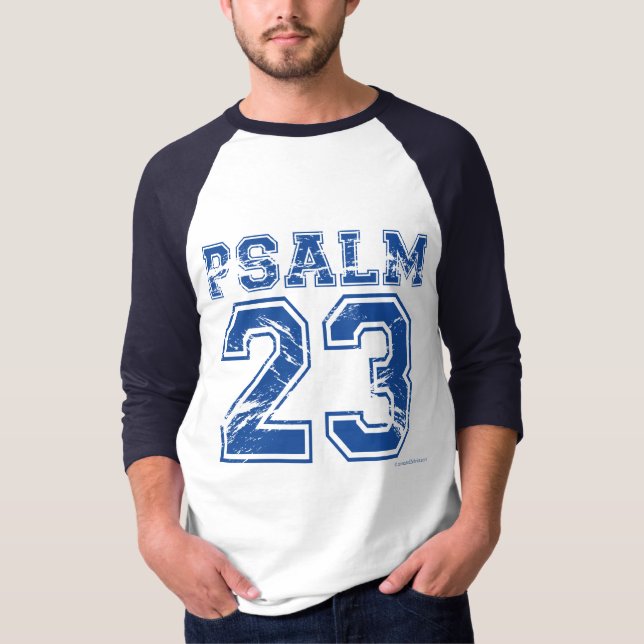 Blaues Sport-T-Shirt des Psalm-23 T-Shirt (Vorderseite)