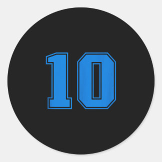 Blaues Sportteam Uni Nummer #10 ärmelloses Tank To Runder Aufkleber
