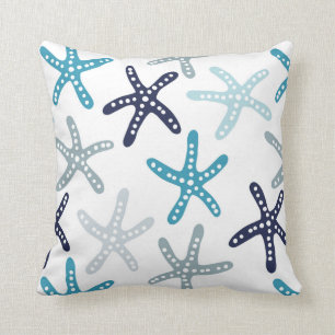 Blaues Starfish-Muster Kissen