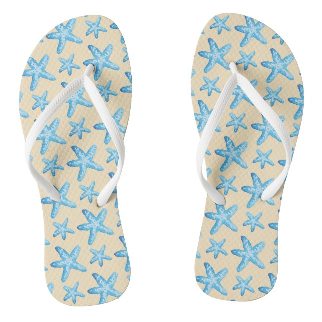 Blaues Sternfisch-Muster Flip Flops (Fußbett)