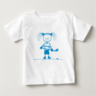 BLAUES Stock-Hockey-Kleinkind-lange Hülse Baby T-shirt