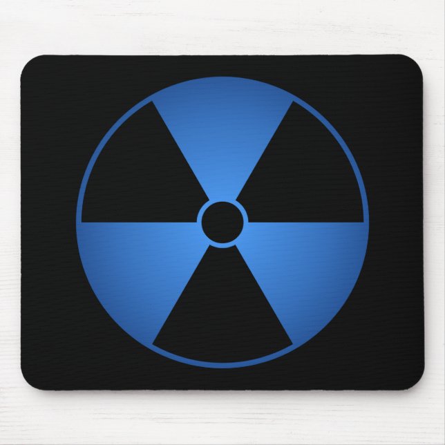 Blaues Strahlungs-Symbol Mousepad (Vorne)