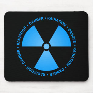 Blaues Strahlungs-Symbol Mousepad