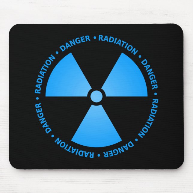 Blaues Strahlungs-Symbol Mousepad (Vorne)