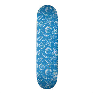 Blaues Strand-Muster Skateboard