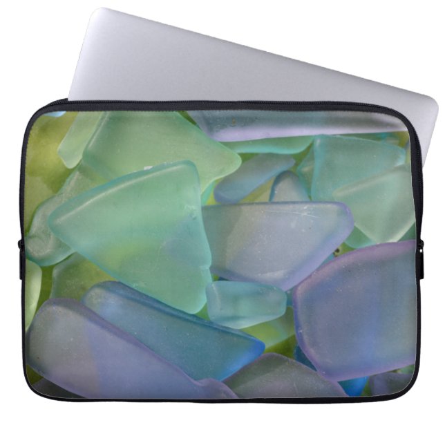 Blaues Strandglas, Alaska Laptopschutzhülle (Vorderseite)