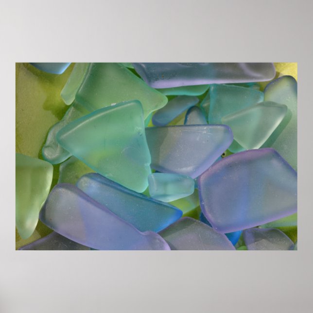 Blaues Strandglas, Alaska Poster (Vorne)