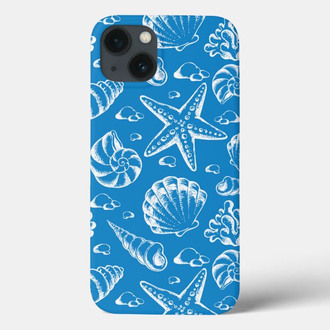 Blaues Strandmuster Case-Mate iPhone Hülle (Rückseite)