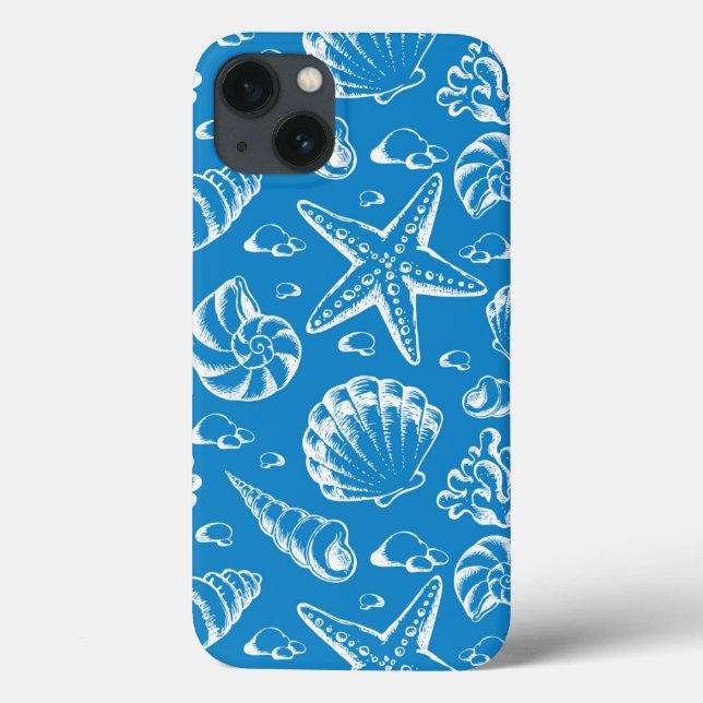 Blaues Strandmuster Case-Mate iPhone Hülle (Rückseite)