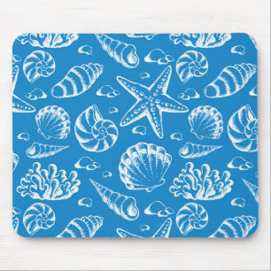 Blaues Strandmuster Mousepad