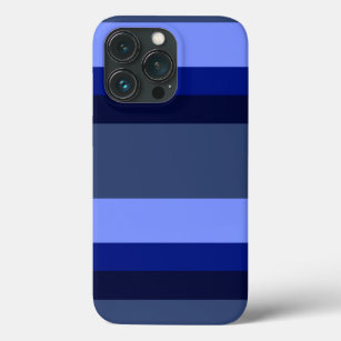 Blaues Streifen-monochromatisches Muster iPhone 13 Pro Hülle