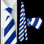 Blaues Streifen-Muster Krawatte<br><div class="desc">Blauer,  weißgestrippter Patternhalsband.</div>