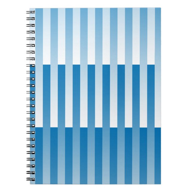 Blaues Streifen-Muster Notizblock (Vorderseite)