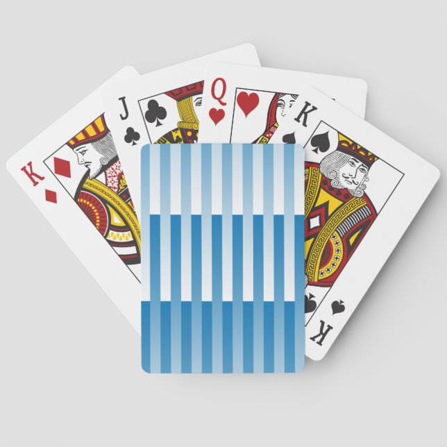 Blaues Streifen-Muster Spielkarten (Rückseite)