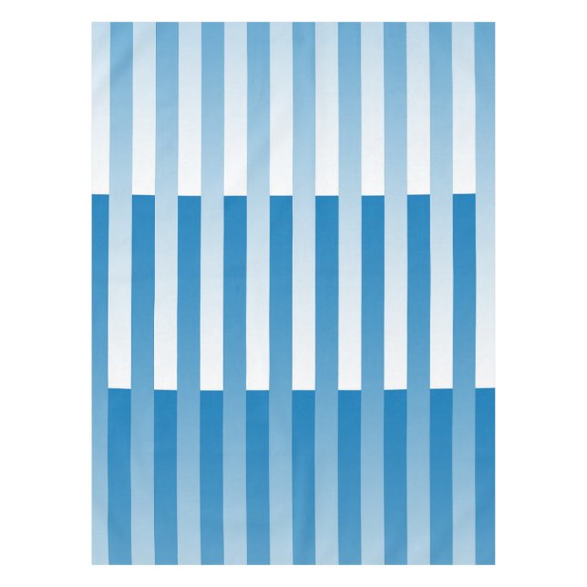 Blaues Streifen-Muster Tischdecke (Vorderseite)