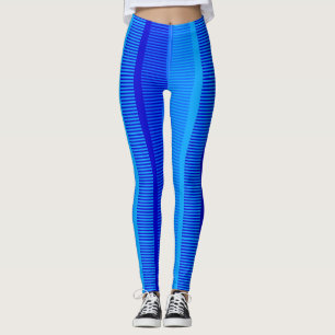 Blaues Streifenmuster Leggings
