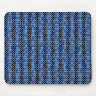 Blaues Strick-Muster Mousepad