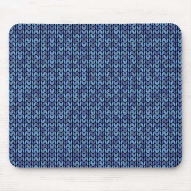 Blaues Strick-Muster Mousepad (Vorne)