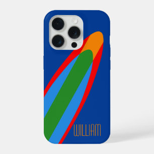 Blaues Surfbrett-Design iPhone 15 Hülle Surfing-Th iPhone 15 Pro Hülle