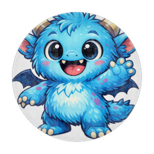 Blaues süßes Monster Schneidebrett