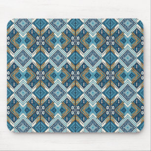 Blaues symmetrisches Boho Muster 18583 b xl Mousepad