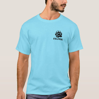 Blaues T-Shirt mit Faunik-Logo