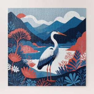 blaues Tal Reiher Puzzle