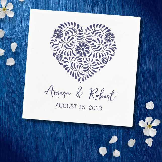 Blaues Talavera-Herz Serviette (Von Creator hochgeladen)