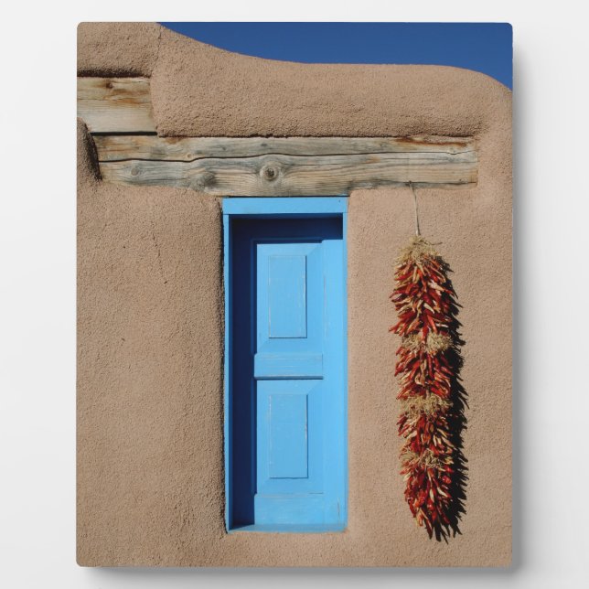 Blaues Taos-Fenster Fotoplatte (Vorderseite)