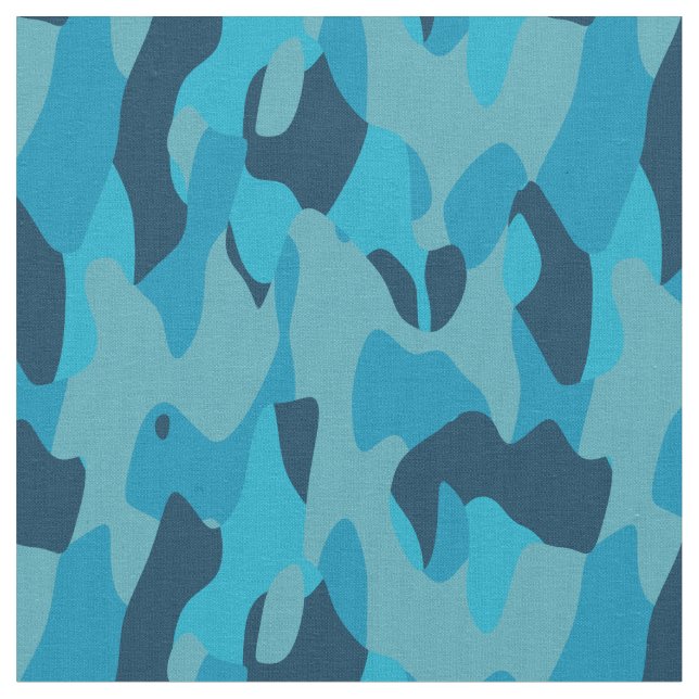 Blaues Tarnmuster abstrakt Stoff (Nahaufnahme)