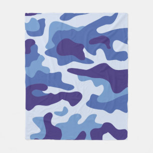 Blaues Tarnmuster Fleecedecke