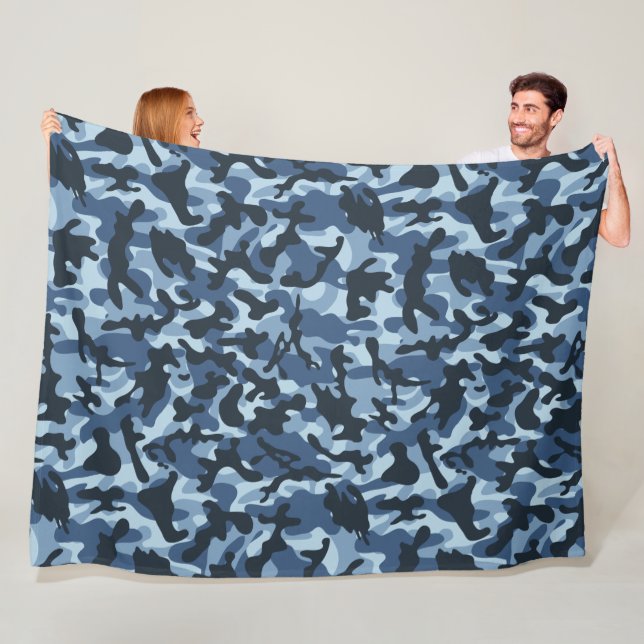 Blaues Tarnmuster Fleecedecke (Beispiel)