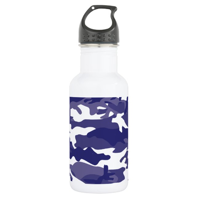 Blaues Tarnmuster Trinkflasche (Vorderseite)