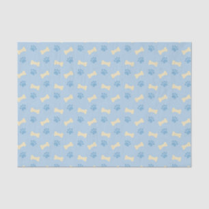 Blaues Tatzen-Druck-Knochen-Muster Seidenpapier