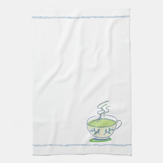 Blaues Teacup-Tee-Tuch Geschirrtuch (Vertikal)