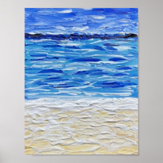 Blaues Textur-Strand-Kunstposter  Poster