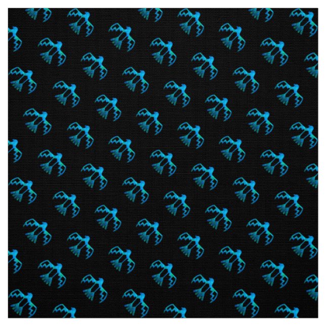 Blaues Thunderbird-Muster Stoff (Muster)