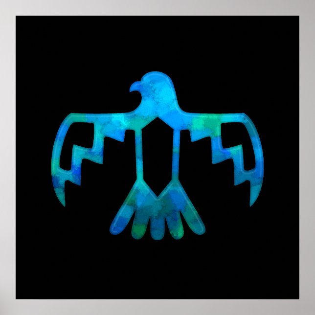 Blaues Thunderbird-Poster Poster (Vorne)