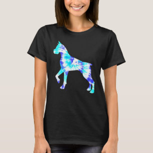 Blaues Tie-Dye-Boxer-Hund-Hippie-Friedens-Tier Män T-Shirt