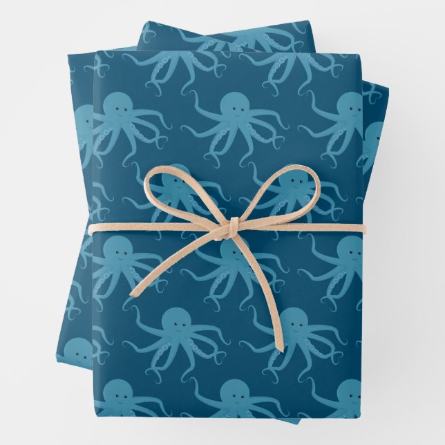 Blaues Tier Geschenkpapier Set (Beispiel)