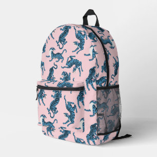 Blaues Tiger-asiatisches Muster Bedruckter Rucksack