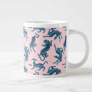 Blaues Tiger-asiatisches Muster Jumbo-Tasse