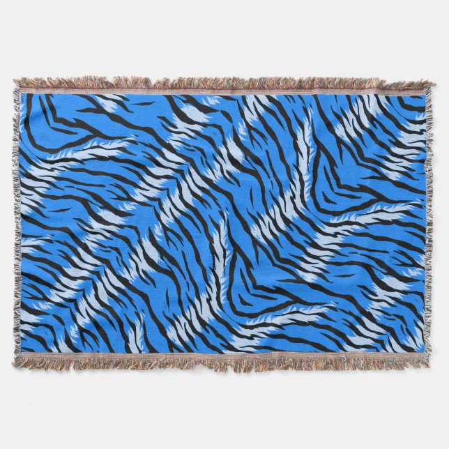 Blaues Tiger-Tierhaut-Musterdesign  Decke (Vorderseite)
