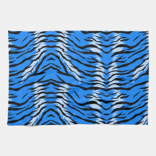 Blaues Tiger-Tierhaut-Musterdesign Geschirrtuch