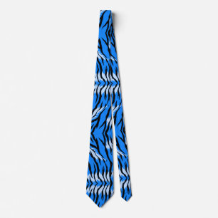 Blaues Tiger-Tierhaut-Musterdesign Krawatte